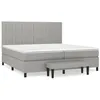 Image de Lit Ã  sommier tapissier avec matelas Gris clair 200x200cm Tissu