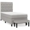 Image de vidaXL Lit Ã  sommier tapissier avec matelas Gris clair 100x200cm Tissu