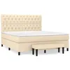 Image de Lit Ã  sommier tapissier avec matelas CrÃ¨me 160x200 cm Tissu