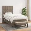 Image de vidaXL Lit Ã  sommier tapissier avec matelas Taupe 90x190 cm Tissu