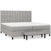 Image de Lit Ã  sommier tapissier avec matelas Gris clair 200x200cm Tissu