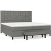 Image de Lit Ã  sommier tapissier avec matelas Gris foncÃ© 200x200cm Tissu