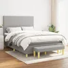 Image de vidaXL Lit Ã  sommier tapissier avec matelas Gris clair 140x190cm Tissu