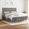Image de 3137094 vidaXL Lit Ã  sommier tapissier avec matelas Gris foncÃ© 180x200cm Tissu