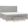 Image de Lit Ã  sommier tapissier avec matelas Gris clair 200x200cm Tissu