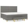 Image de Lit Ã  sommier tapissier avec matelas Gris foncÃ© 200x200cm Tissu