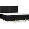 Image de Lit Ã  sommier tapissier avec matelas Noir 200x200 cm Tissu