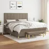 Image de 3137169 vidaXL Lit Ã  sommier tapissier avec matelas Taupe 160x200 cm Tissu