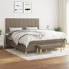 Image de 3137177 vidaXL Lit Ã  sommier tapissier avec matelas Taupe 180x200 cm Tissu