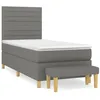 Image de vidaXL Lit Ã  sommier tapissier avec matelas Gris foncÃ© 80x200 cm Tissu