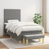 Image de VidaXL Lit Ã  sommier tapissier avec matelas Gris foncÃ© 90x200 cm Tissu - ModÃ¨le 3137206