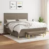 Image de 3137249 vidaXL Lit Ã  sommier tapissier avec matelas Taupe 160x200 cm Tissu
