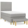 Image de vidaXL Lit Ã  sommier tapissier avec matelas Gris clair 80x200 cm Tissu