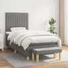 Image de 3137286 vidaXL Lit Ã  sommier tapissier avec matelas Gris foncÃ© 90x200 cm Tissu