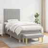 Image de vidaXL Lit Ã  sommier tapissier avec matelas Gris clair 100x200cm Tissu