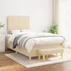 Image de Vidaxl Lit Ã  Sommier Tapissier Avec Matelas CrÃ¨me 120x200 Cm Tissu
