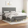 Image de vidaXL Lit Ã  sommier tapissier avec matelas Gris foncÃ© 180x200cm Tissu