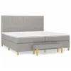Image de Lit Ã  sommier tapissier avec matelas Gris clair 200x200cm Tissu