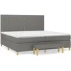 Image de Lit Ã  sommier tapissier avec matelas Gris foncÃ© 200x200cm Tissu