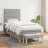 Image de vidaXL Lit Ã  sommier tapissier avec matelas Gris clair 100x200cm Tissu