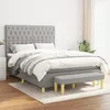 Image de 3137389 vidaXL Lit Ã  sommier tapissier avec matelas Gris clair 140x190cm Tissu
