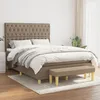 Image de vidaXL Lit Ã  sommier tapissier avec matelas Taupe 140x190 cm Tissu