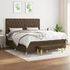 Image de 3137408 vidaXL Lit Ã  sommier tapissier avec matelas Marron foncÃ© 160x200 cm