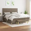 Image de Vidaxl Lit Ã  Sommier Tapissier Avec Matelas Taupe 160x200 Cm Tissu