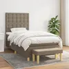 Image de Vidaxl Lit Ã  Sommier Tapissier Avec Matelas Taupe 90x200 Cm Tissu
