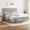 Image de Vidaxl Lit Ã  Sommier Tapissier Avec Matelas Gris Clair 180x200cm Tissu