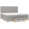 Image de Lit Ã  sommier tapissier avec matelas Gris clair 200x200cm Tissu