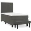 Image de Vidaxl Lit Ã  Sommier Tapissier Et Matelas Gris FoncÃ© 80x200 Cm Velours