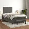 Image de VidaXL Lit Ã  sommier tapissier et matelas Gris foncÃ© 120x200cm Velours - ModÃ¨le 3137714