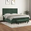 Image de 3137734 vidaXL Lit Ã  sommier tapissier et matelas Vert foncÃ© 160x200cm Velours