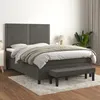Image de Lit tapissier velours gris foncÃ©, tÃªte rÃ©glable, matelas ressorts, banc multifonction.
