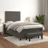 Image de vidaXL Lit Ã  sommier tapissier et matelas Gris foncÃ© 120x200cm Velours