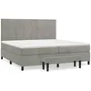 Image de vidaXL Lit Ã  sommier tapissier et matelas Gris clair 200x200cm Velours