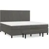 Image de vidaXL Lit Ã  sommier tapissier et matelas Gris foncÃ© 200x200cm Velours