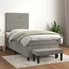 Image de vidaXL Lit Ã  sommier tapissier et matelas Gris clair 90x190 cm Velours