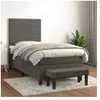 Image de Lit Ã  sommier tapissier et matelas Gris foncÃ© 90x190 cm Velours