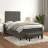 Image de 3137894 vidaXL Lit Ã  sommier tapissier et matelas Gris foncÃ© 120x200cm Velours