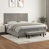 Image de vidaXL Lit Ã  sommier tapissier et matelas Gris clair 180x200cm Velours