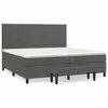 Image de Lit Ã  sommier tapissier et matelas Gris foncÃ© 200x200cm Velours