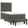 Image de vidaXL Lit Ã  sommier tapissier et matelas Gris foncÃ© 80x200 cm Velours