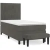 Image de vidaXL Lit Ã  sommier tapissier et matelas Gris foncÃ© 90x200 cm Velours