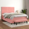 Image de vidaXL Lit Ã  sommier tapissier avec matelas Rose 140x200 cm Velours
