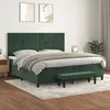 Image de vidaXL Lit Ã  sommier tapissier et matelas Vert foncÃ© 200x200cm Velours