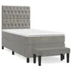 Image de vidaXL Lit Ã  sommier tapissier et matelas Gris clair 80x200 cm Velours