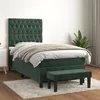 Image de 3137992 vidaXL Lit Ã  sommier tapissier et matelas Vert foncÃ© 80x200 cm Velours