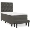 Image de vidaXL Lit Ã  sommier tapissier et matelas Gris foncÃ© 90x190 cm Velours